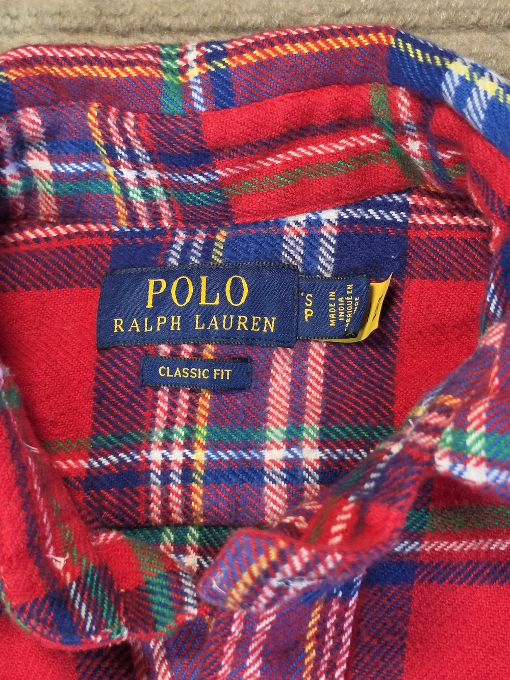Polo Ralph Lauren Workshirt Men's S Red Plaid Classic Fit Flannel Button Down